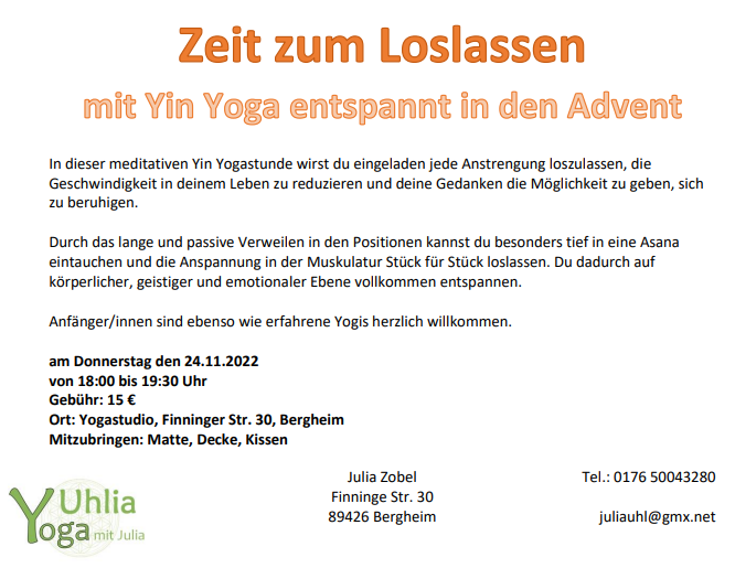 Yin Yoga Advent